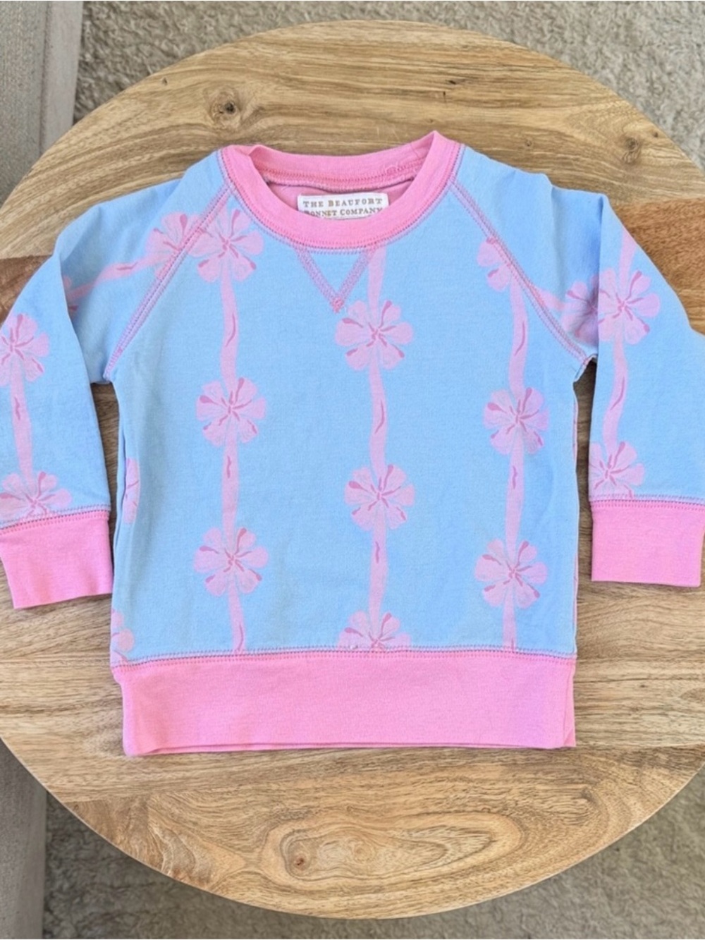 The Beaufort Bonnet Company Light Blue & Pink Floral Sweatshirt